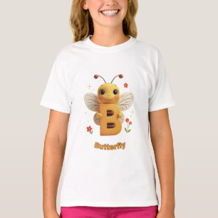 Camiseta infantil de mariposa linda   B es para ma