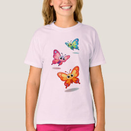 Camiseta infantil de mariposas coloridas y lindas