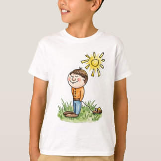 Camiseta infantil de niño lindo con coche de jugue