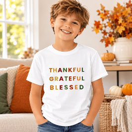 Camiseta infantil de otoño: Agradecido, Agradecida