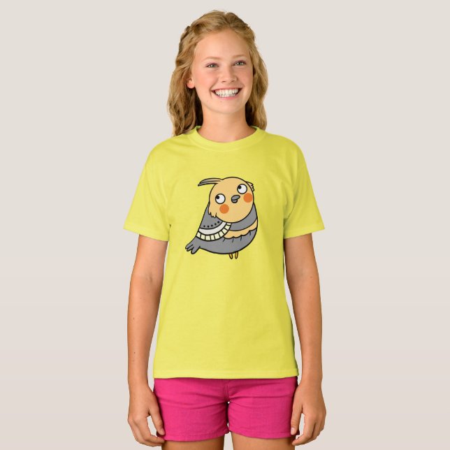 Camiseta infantil de pájaro de dibujos animados li (Anverso completo)