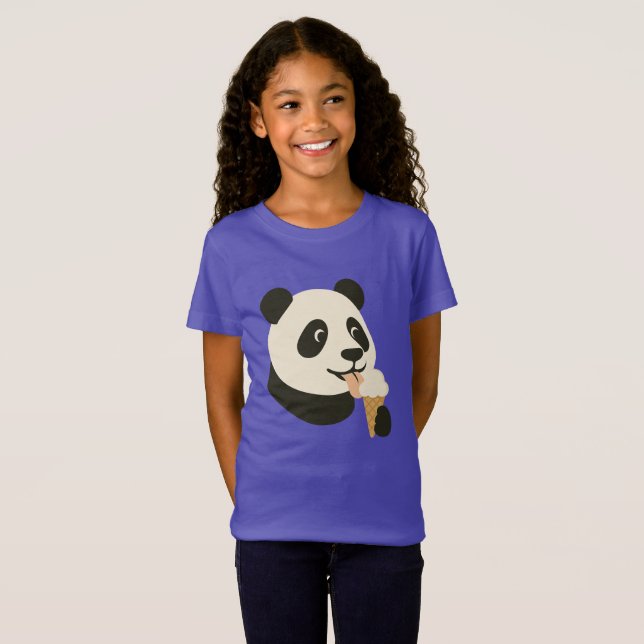 Camiseta infantil de Panda con helado (Anverso completo)