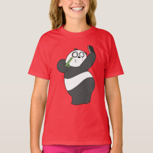 Camiseta infantil de panda feliz bailando con bamb
