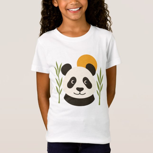 Camiseta infantil de panda y bambú (Anverso)