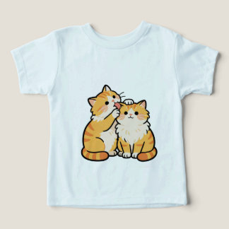 Camiseta infantil de pareja de gatos naranjas lind