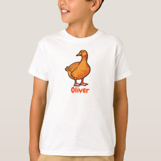 Camiseta infantil de pato naranja: animal lindo y