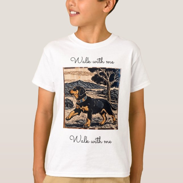 Camiseta infantil de perro colorido - divertida ca (Anverso)