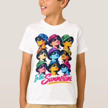 Camiseta infantil de pop art colorida para el vera