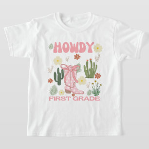 Camiseta infantil de primer grado Howdy, Camiseta 