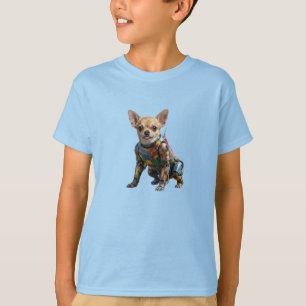 Camiseta infantil de robot Chihuahua lindo