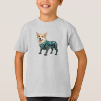 Camiseta infantil de robot Corgi lindo
