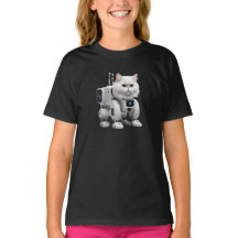 Camiseta infantil de robot persa blanco lindo