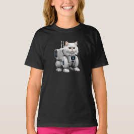 Camiseta infantil de robot persa blanco lindo