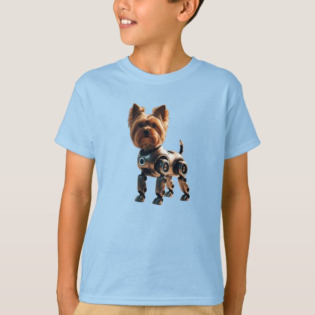 Camiseta infantil de robot Yorkie lindo (Anverso)
