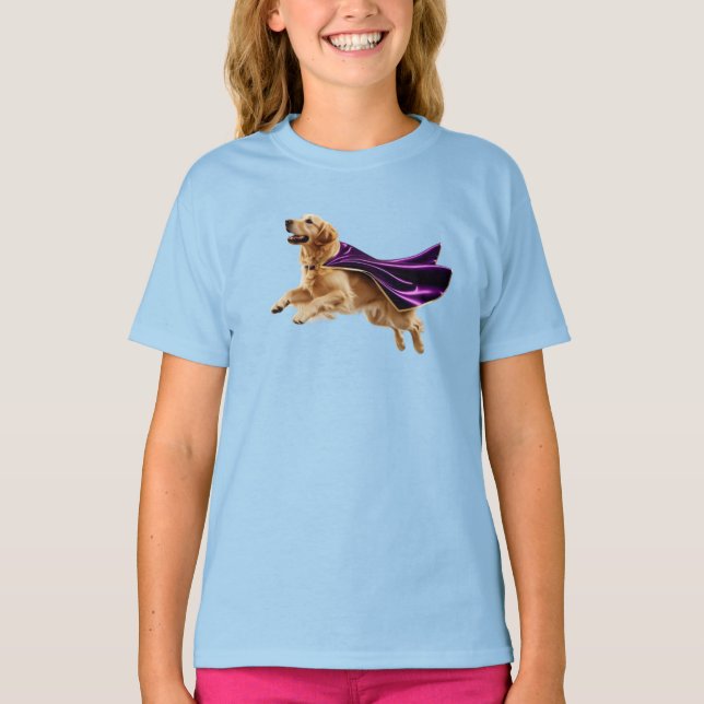 Camiseta infantil de superhéroe adorable Golden Re (Anverso)
