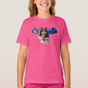 Camiseta infantil de superhéroe Collie lindo