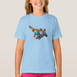 Camiseta infantil de superhéroe de Bulldog lindo