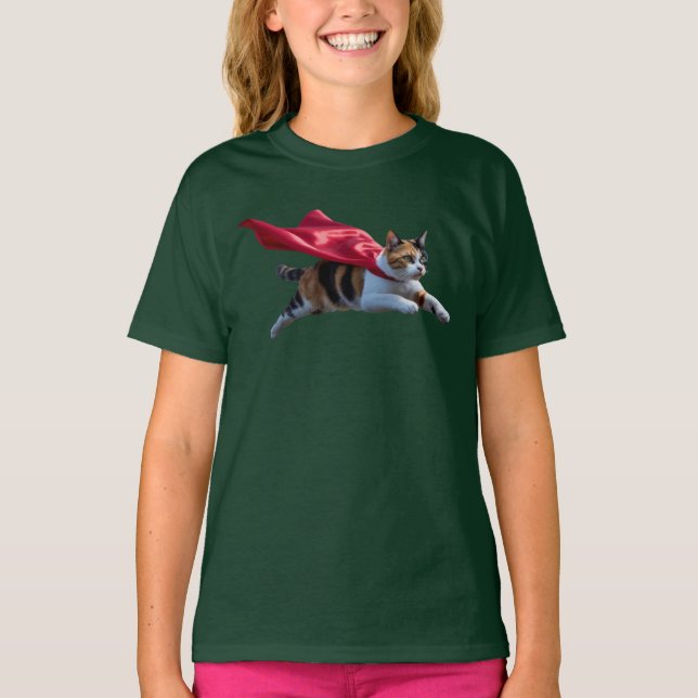 Camiseta infantil de superhéroe de gato calico lin (Anverso)