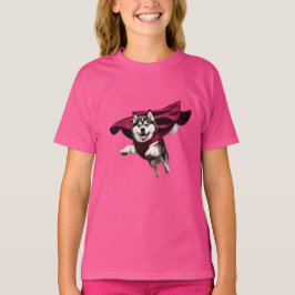 Camiseta infantil de superhéroe de malamute lindo