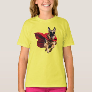 Camiseta infantil de superhéroe divertido pastor a