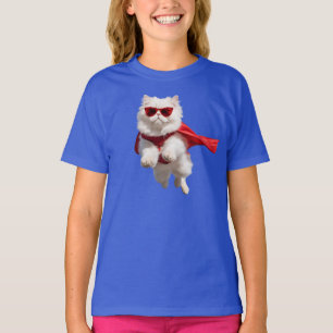 Camiseta infantil de superhéroe lindo gato persa b