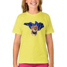 Camiseta infantil de superhéroe pomerania linda