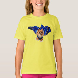 Camiseta infantil de superhéroe pomerania linda