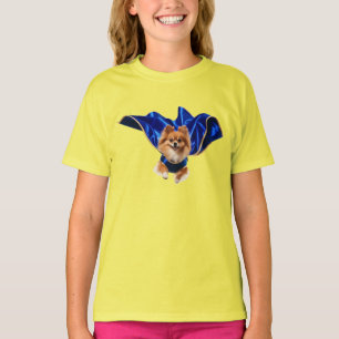 Camiseta infantil de superhéroe pomerania linda