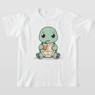 Camiseta infantil de tortuga linda Diseño de anima