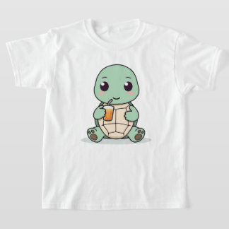 Camiseta infantil de tortuga linda Diseño de anima