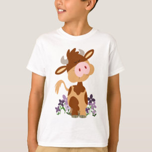 Camiseta infantil de vaca de dibujos animados lind