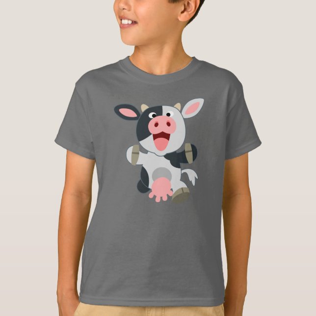 Camiseta infantil de vaca Personalizado alegre (Anverso)