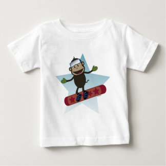 Camiseta infantil del mono de la snowboard