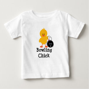 Camiseta infantil del polluelo de los bolos