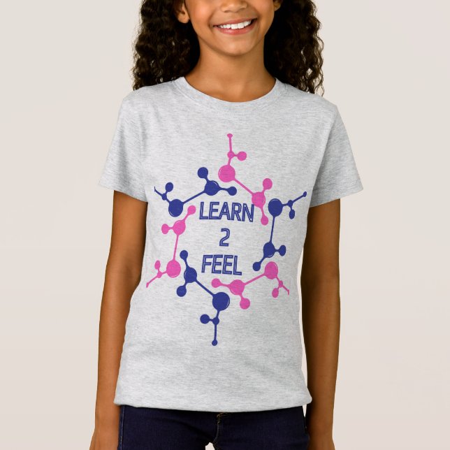 Camiseta infantil, diseño 'Learn2Feel', Chica (Anverso)