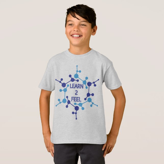 Camiseta infantil, diseño 'Learn2Feel', chico (Anverso completo)