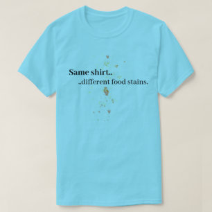 Camiseta infantil divertida con manchas de comida,