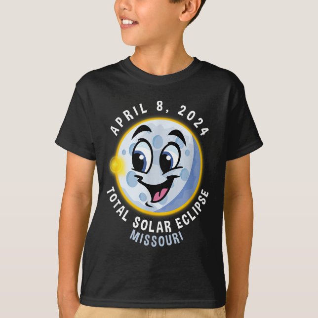 Camiseta infantil eclipse solar 8 de abril Missour (Anverso)
