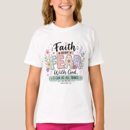 Camiseta infantil Fe sobre Miedo Filipenses 4:13