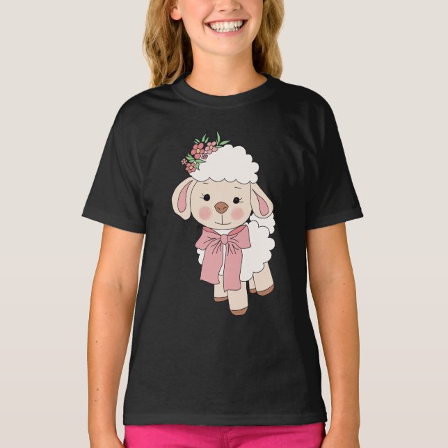 Camiseta Infantil Feminina – Ovelhinha Fofa (Anverso)