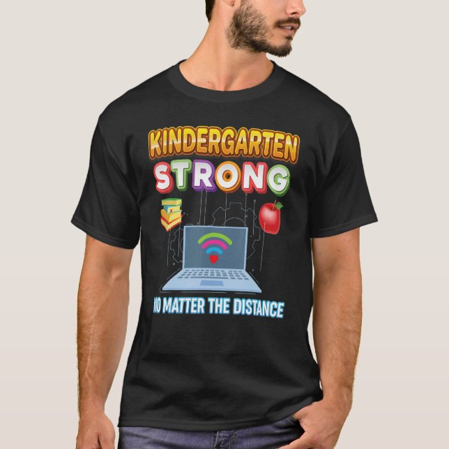 Camiseta Infantil Fuerte No Importa La Distancia Virtual (Anverso)