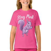 Camiseta infantil gráfica de ardilla lavanda rosa 