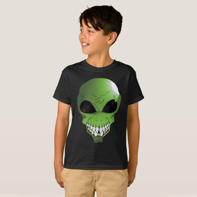 Camiseta infantil Green Alien (Anverso completo)