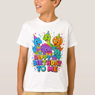 Camiseta infantil Grupo de dinosaurios Feliz cumpl