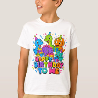 Camiseta infantil Grupo de dinosaurios Feliz cumpl