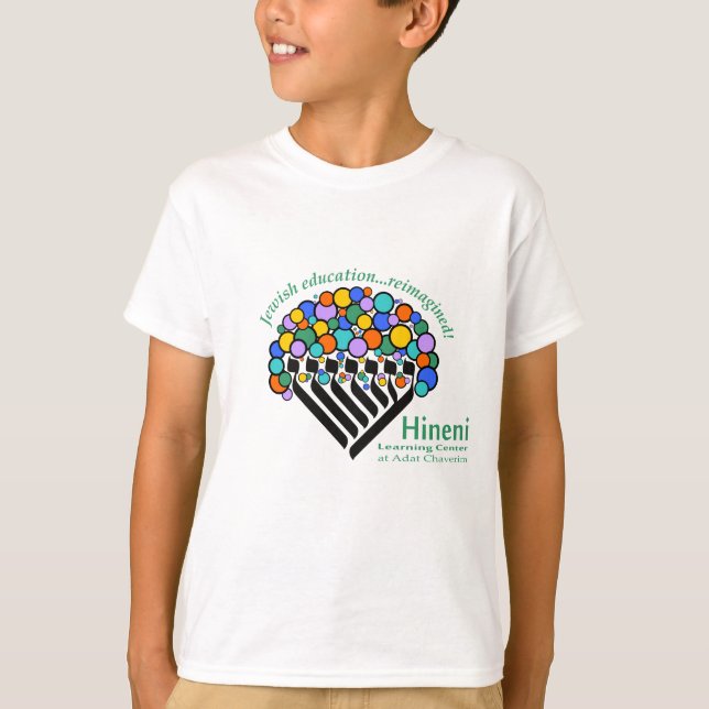 Camiseta infantil Hineni Learning Center - Blanca (Anverso)