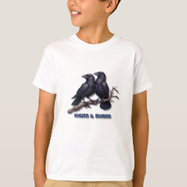 Camiseta infantil Huginn y Muninn, Tee de Ravens d