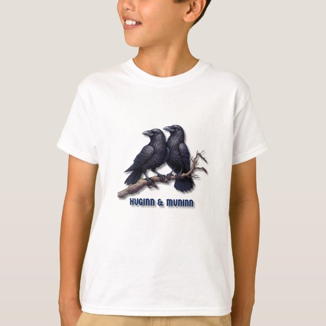 Camiseta infantil Huginn y Muninn, Tee de Ravens d (Anverso)
