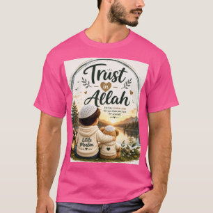 Camiseta infantil islámica Confía en Alá   Little 