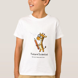 Camiseta infantil jirafa linda científica futura p